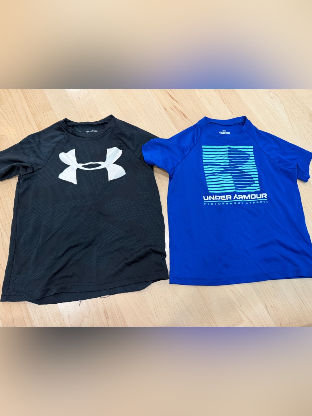 Under Armour Royal Blue Youth Athletic Tee with Mint Stripe